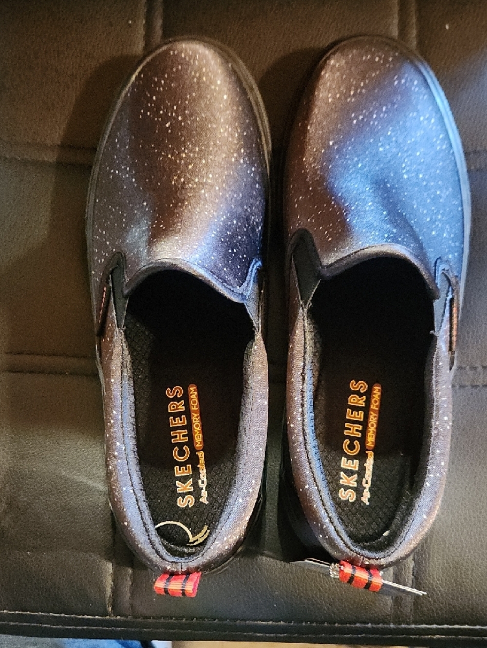 Women Skechers Black Slip-On Sneakers with NASA Graphic - Picture 7 of 8